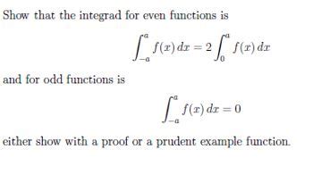 integral of even function